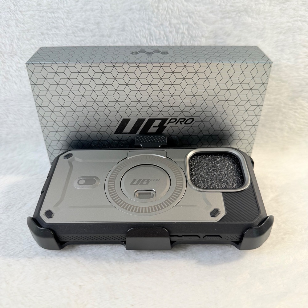 Supcase UB Pro Case iPhone 15 Pro 6.1‎ Silver Like New Rugged Kickstand Holster